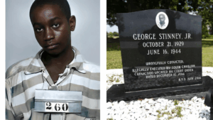 George Stinney mug shot and tombstone