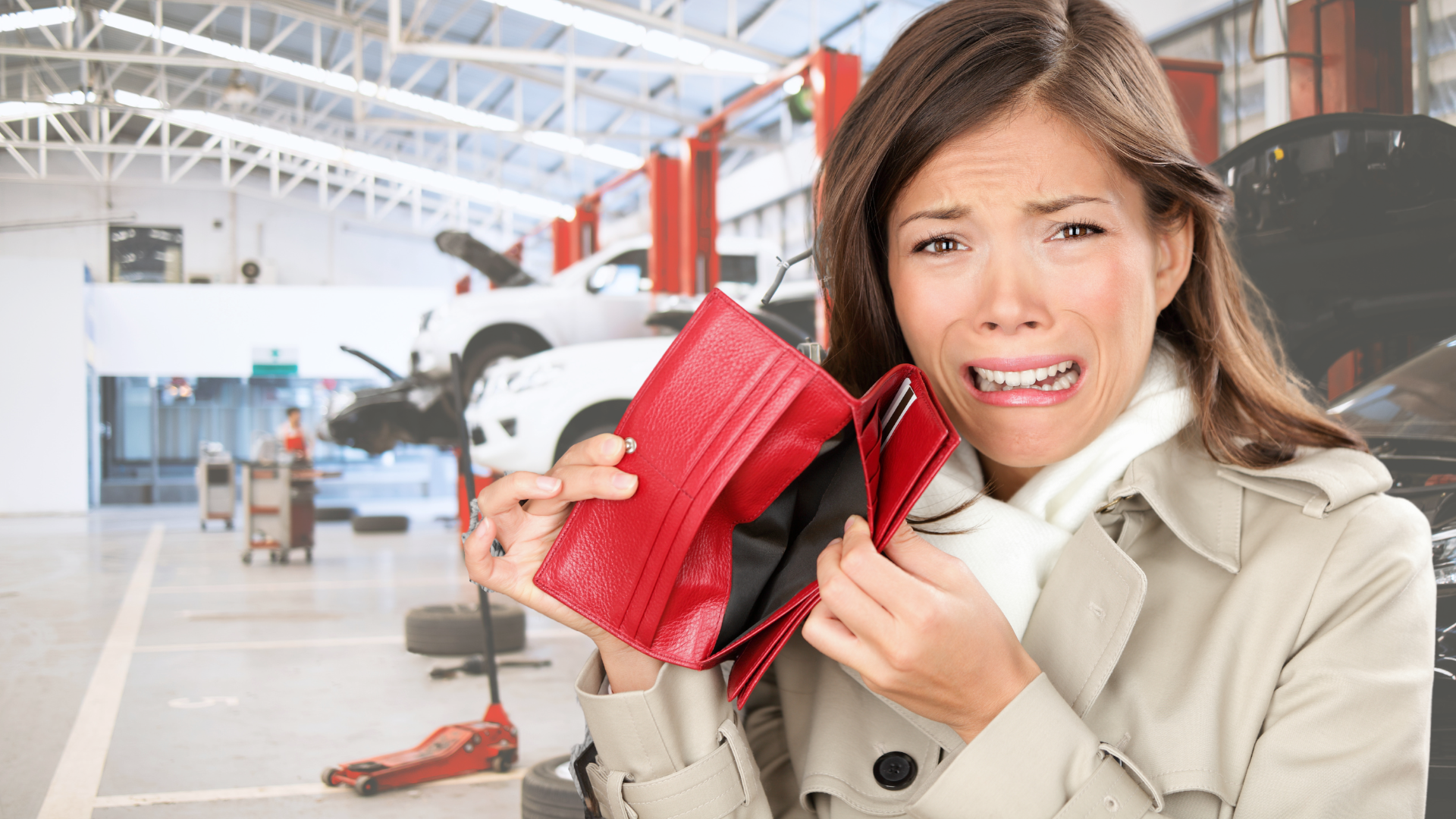 Empty wallet in shop showing financial strain from inflation